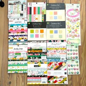 Scrap paper bundle. Maggie Holmes. PinkPaislee, Amy Butler etc